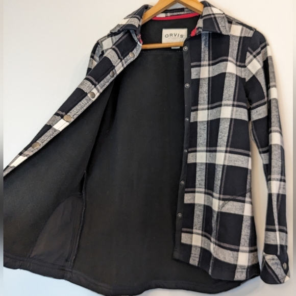 Orvis Fleece-lined Flannel Shirt Jacket, Shacket, Like New, Sz M - Picture 9 of 14
